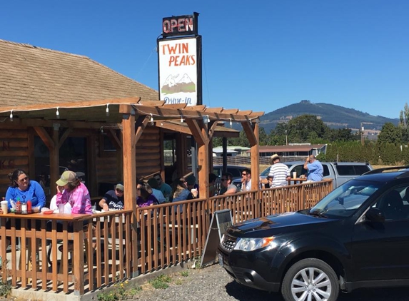 Twin Peak's Drive-In Restaurant - Hood River, OR. Excellent burgers!  Great views right at the end of the airport runway.   Nice Patio