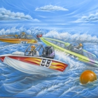 Bass Boat Racing Art Work