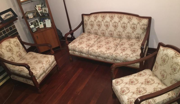 Polimeno Nominees Pty. Ltd. - South Fremantle, WA. Queen Anne Style lounge suite upholstered about 25 years by the Polimeno brothers.