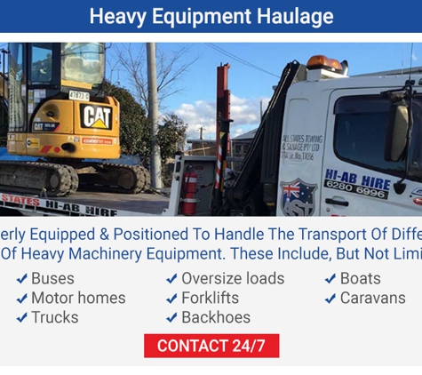 All States Towing - Queanbeyan East, NSW. Heavy Equipment Haulage