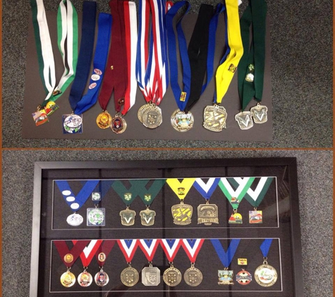 A Frame of Art - San Marcos, CA. Designing a shadowbox for all those medals.