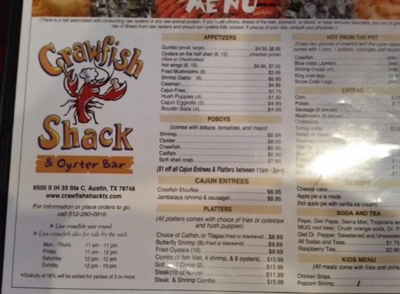 Crawfish Shack & Oyster Bar - Austin, TX