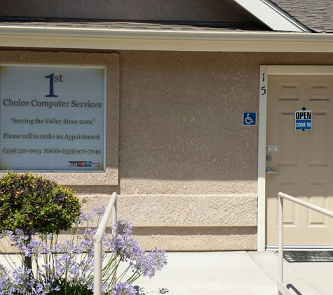 1st Choice Computer Services - Clovis, CA. New location: in Clovis, Ca 92612 across from Pool Kingdom and behind 7 eleven.