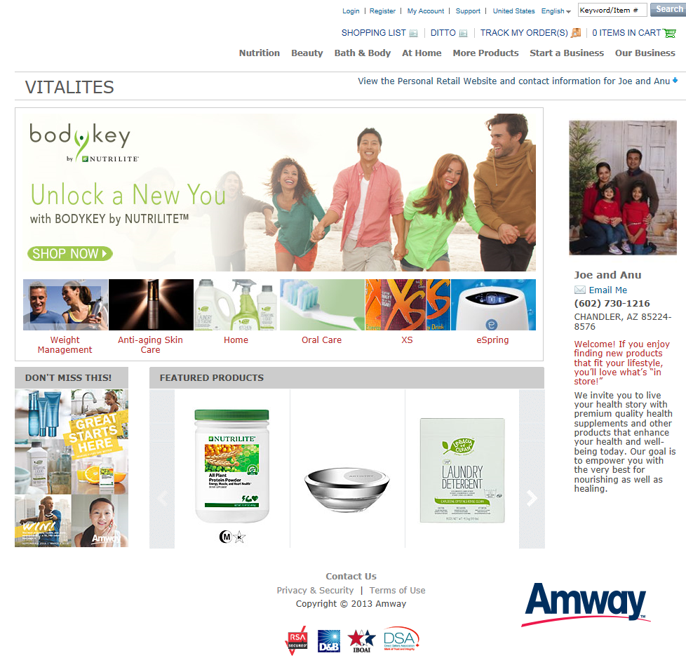 Amway Distributor 1230 N Brentwood Pl