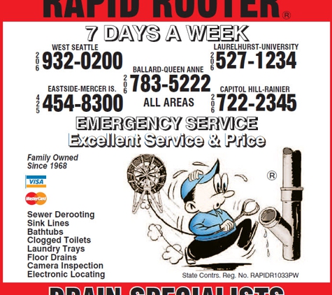 Rapid Rooter Inc - Eastside/Mercer Island - Seattle, WA