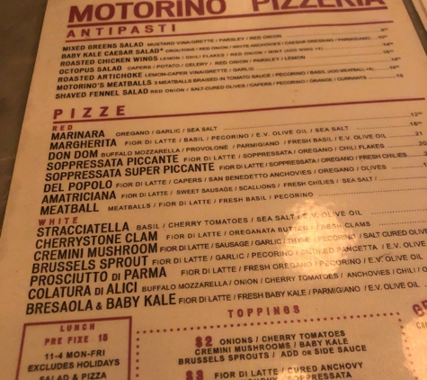 Motorino Pizza - New York, NY