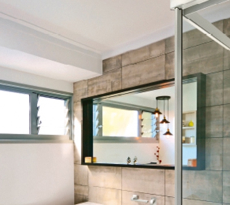 Bradnam's Windows & Doors - Ashmore, QLD. White Sliding Shower Screen