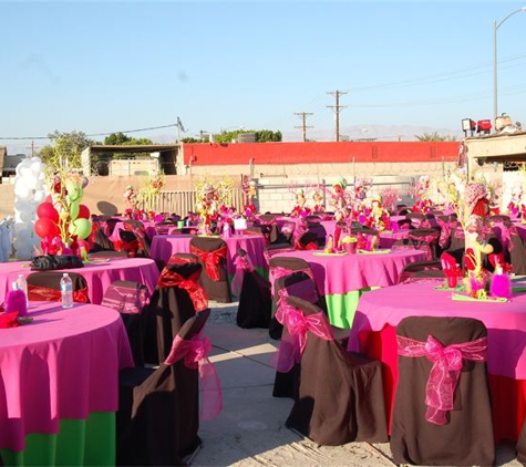 A's Party Rentals & A's Flowers - Coachella, CA. Table Cloth $8 Chair Cover $2