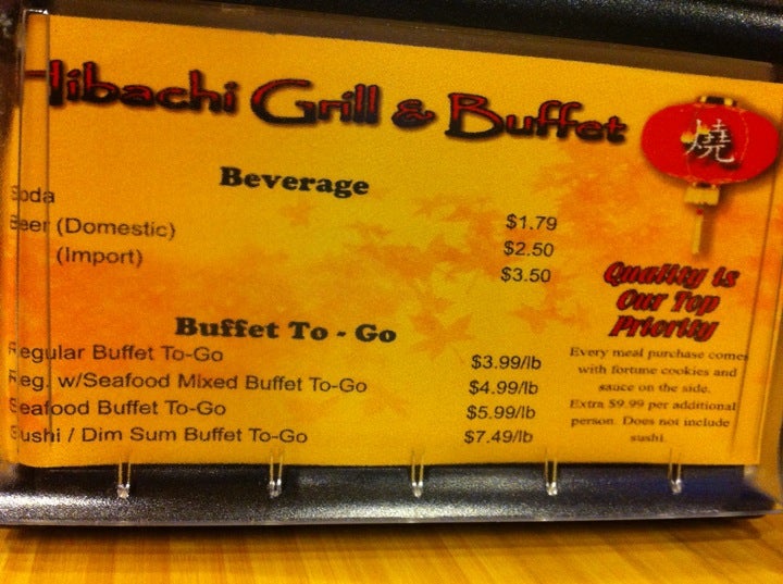 Gold hibachi hotsell buffet price