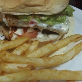 Compadre's Texas Cafe - Conroe, TX. Tx 3 BIG Cluck Grilled chicken burger/ South Texas Chipotle Guacamole Burger