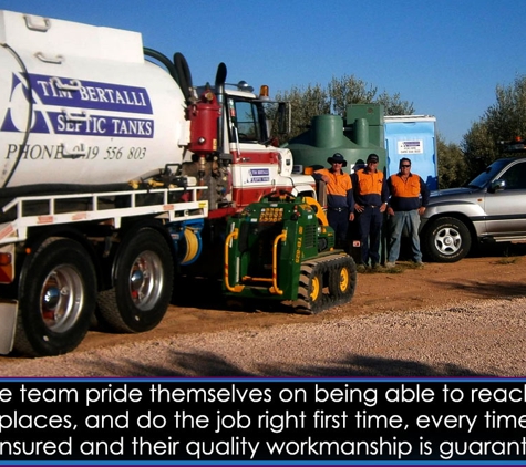 Tim Bertalli Septic Tank Cleaning. Tim Bertalli septic tank cleaning is a locally family owned and operated business and services Sunraysia and beyond.