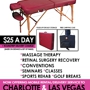 MASSAGE TABLE RENTAL CHARLOTTE-RALEIGH-GREENSBORO $25 A DAY