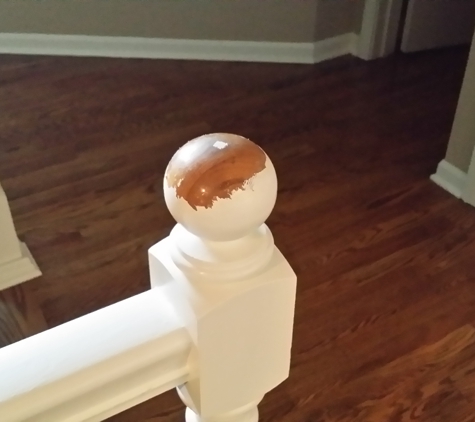 N-Style Painting - Platte City, MO. Banister that was not prepped properly