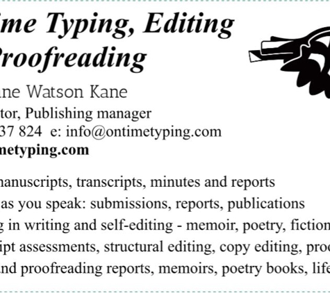 On Time Typing, Editing and Proofreading - Moe, VIC. On Time Typing Editing and Proofreading