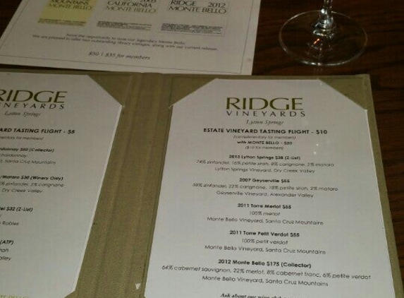 Ridge Vineyards - Healdsburg, CA