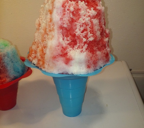 snow on the go - Yuma, AZ. New Orleans Special Ice Cream in the bottom three different flavors and a snow cap