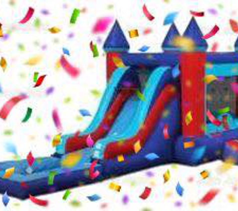 Ounce O' Bounce Inflatable Rentals - Magnolia, TX. Red/Blue combo with pool