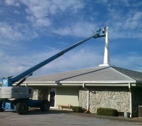 Candace's cleaning service - Holiday, FL. painted a steeple on a church