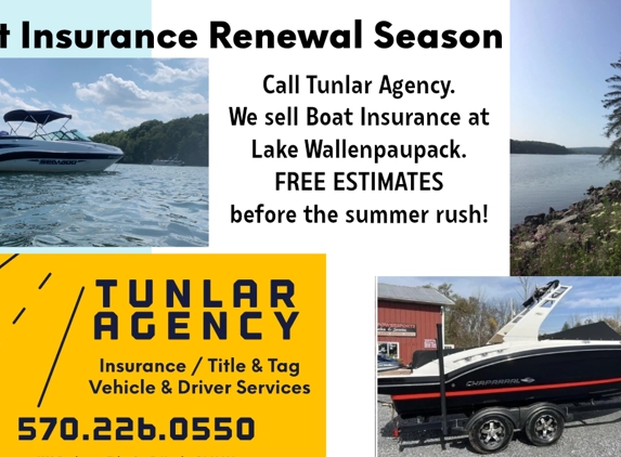 Tunlar Agency - Hawley, PA. Boat Insurance