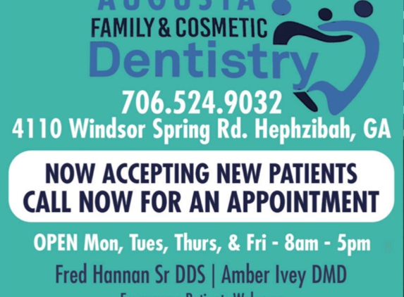 Hannan, Fred M Sr DDS PC - Hephzibah, GA. Augusta Family Dental, Dr. Fred Hannan DDS and Dr. Amber Ivey DMD