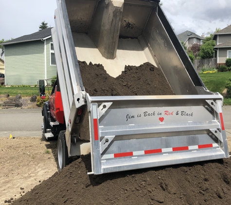 Jim's Landscape Supplies - Black Diamond, WA. Dumping 3-way Topsoil