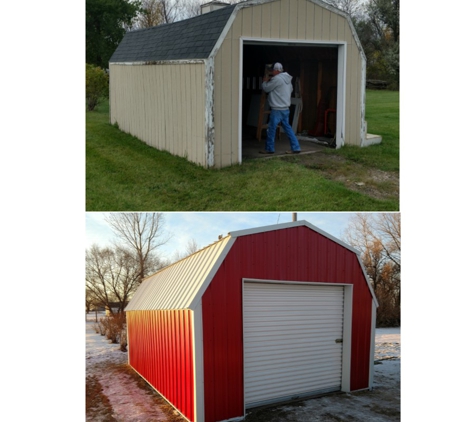 Crosshair Construction LLC. - Moorhead, MN. Shed before and after