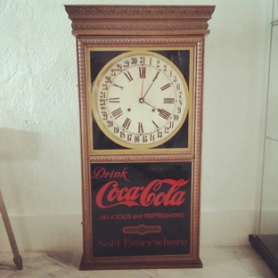 Miranda Style - North Miami, FL. Antique clock and calendar date with pendulum working,  advertising Coca Cola 60'