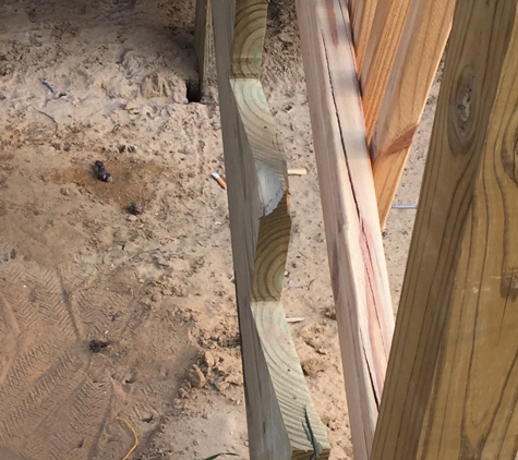 Creative Remodeling & Design - Swanton, OH. He missed every stud, splitting the wood and leaving nothing to attached stairs too. He said they were fine and never came back