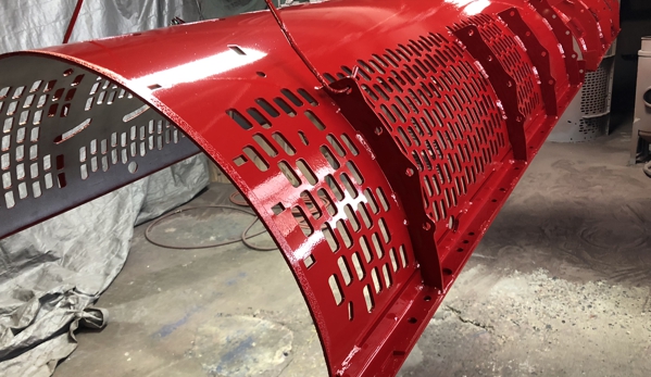 D & D Industrial Coatings - Racine, WI. Red Powder Coat After Baking