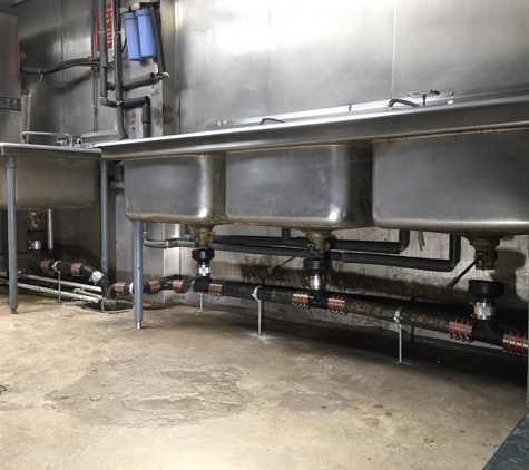 24 Hour Air Conditioning, Plumbing, Sewer and Drain - Freeport, NY. 3 compartment commercial sink n prep sink with 30 lbs. grease trap... draining into indirect floor drain...