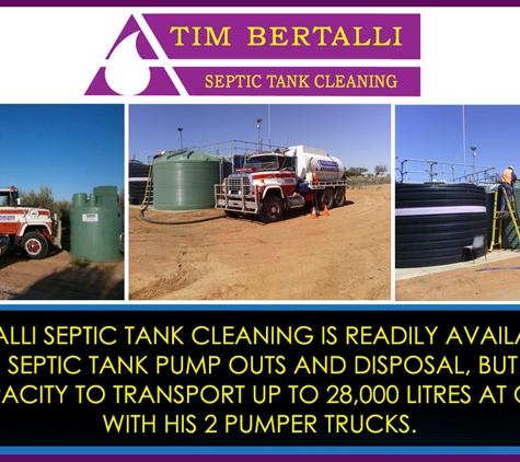 Tim Bertalli Septic Tank Cleaning. We are Licensed Plumbers in Victoria, New South Wales and South Australia.