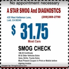 A Star Smog And Diagnostics