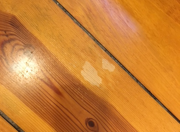 Alpine Wood Floors - Wayne, PA. flaking in a random area, not near water