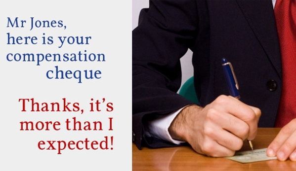 Williamson Isabella Lawyers - Dapto, NSW. Mr Jones Here Is Your Compensation Cheque