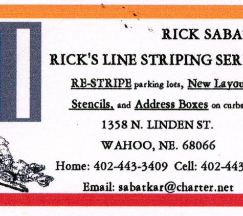 Rick's Line Striping Service - Wahoo, NE