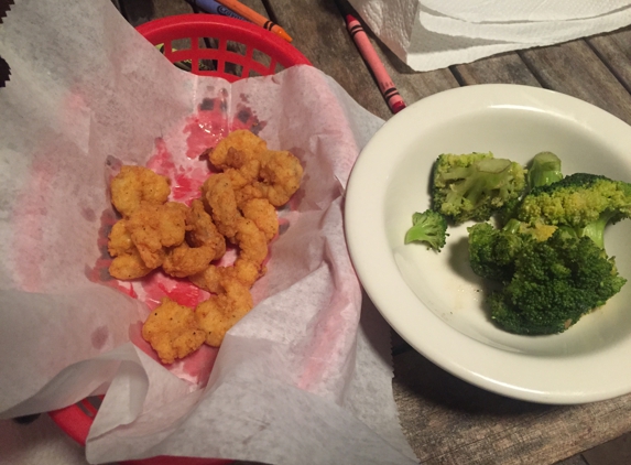 The Dock Bar & Grill On Gulfport Lake - Gulfport, MS. Kids Fried Shrimp w/ broccoli