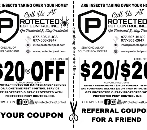 Protected Pest Control Inc. - Hesperia, CA. $20/$20