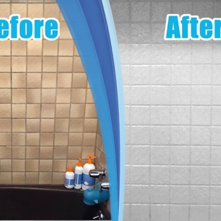 Bathtub Refinishing And Fiberglass Expert - Los Angeles, CA. Shower tile walls before and after refinish. By Bathtub Refinishing And Fiberglass Expert