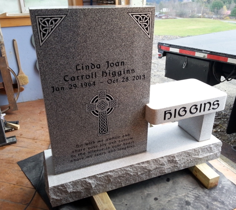 Vermont Stone Sculpturing, Inc. - Williamstown, VT. Headstone with bench by KM