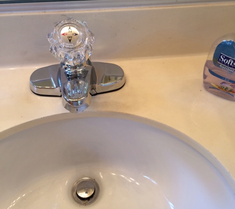 A Dan The Handyman - Santa Ana, CA. New vanity basin with a new faucet and new shut off valves.