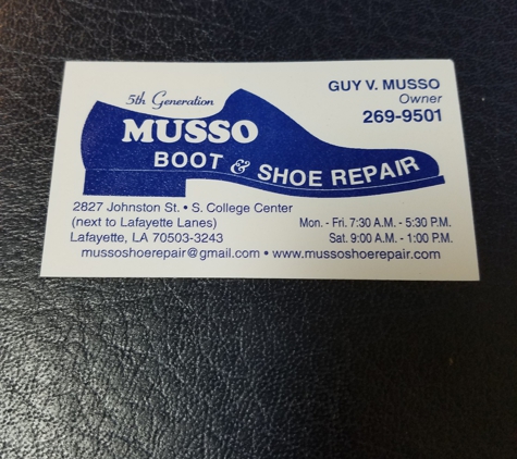 Musso Shoe Repair - Lafayette, LA. Musso Shoe Repair