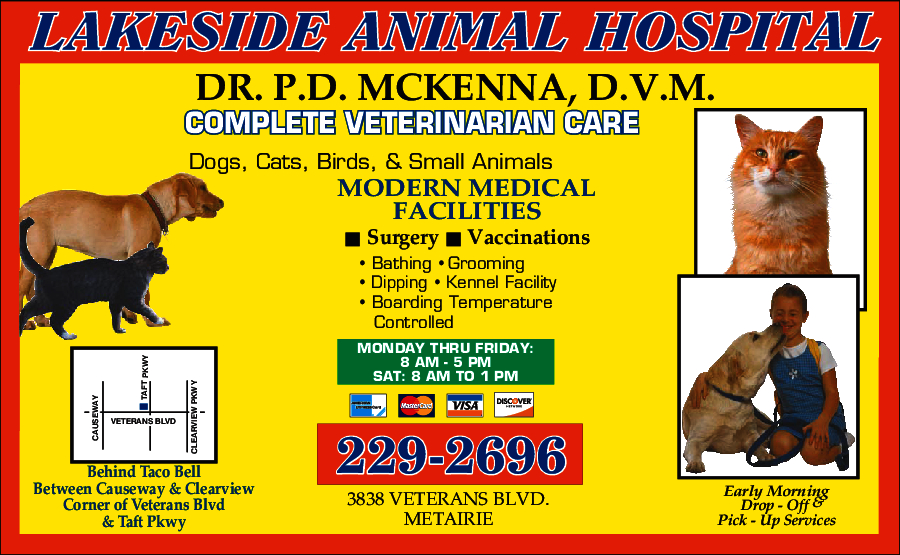 Lakeside Animal Hospital 3838 Veterans Memorial Blvd, Metairie, LA